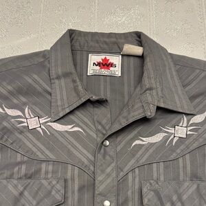 MWG Gray Casual Button Down Shirt for Men